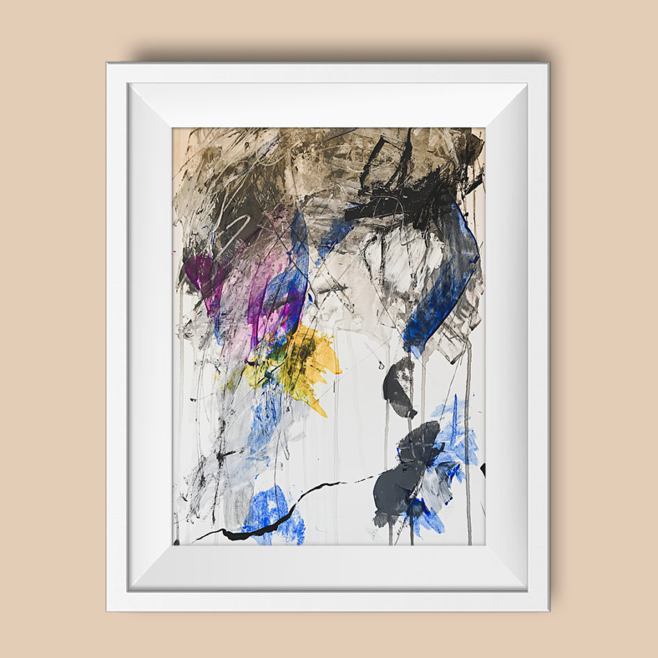 Abstract painting "Silver Rainbow"