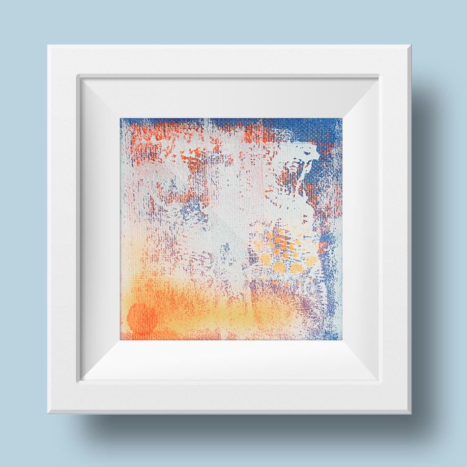 Orange no 1, abstract painting, Wiktoria Florek