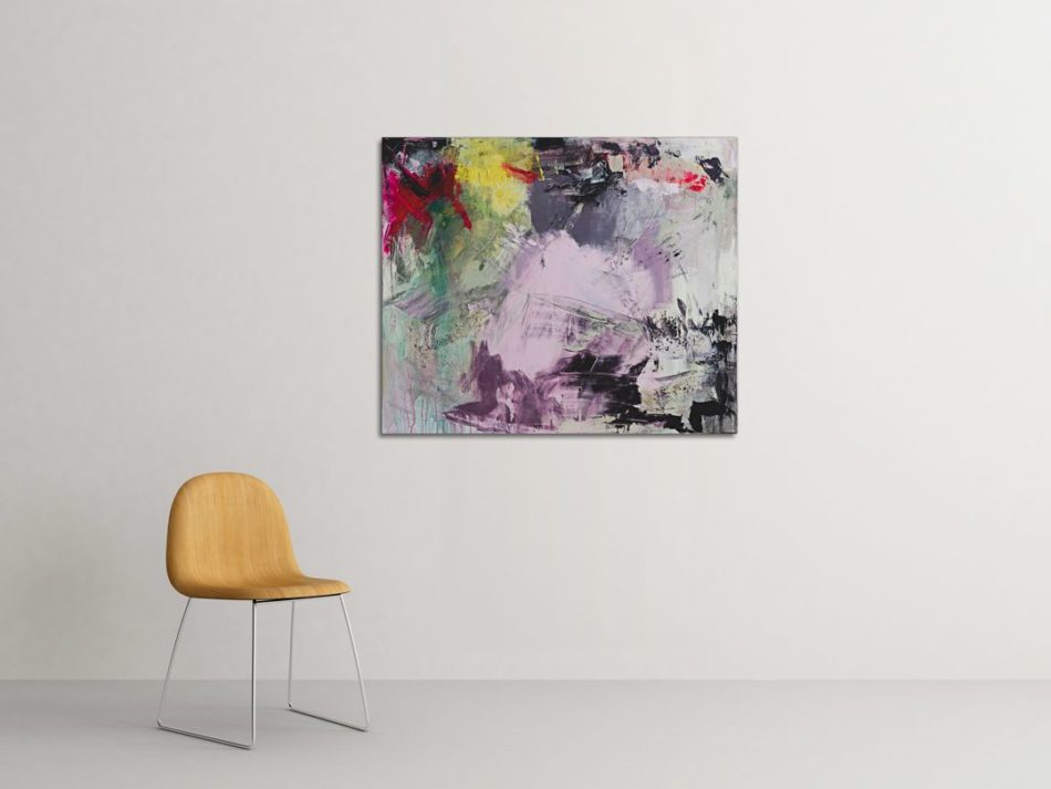 Walking in the rain, abstract painting, Wiktoria Florek