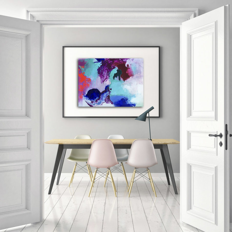 Waterfalls of joy, joyful abstract painting by Wiktoria Florek