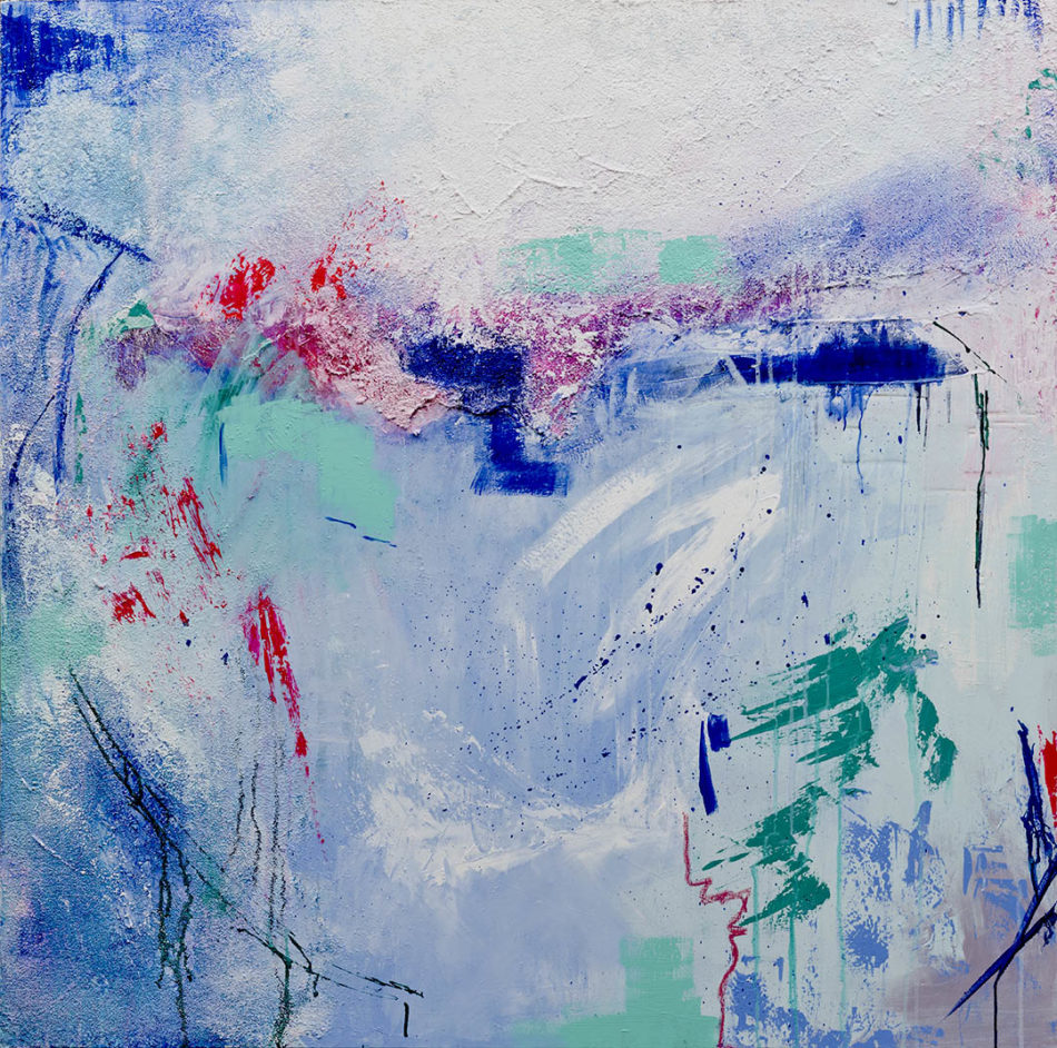 "The Azure Breeze", fun abstract painting by Wiktoria Florek