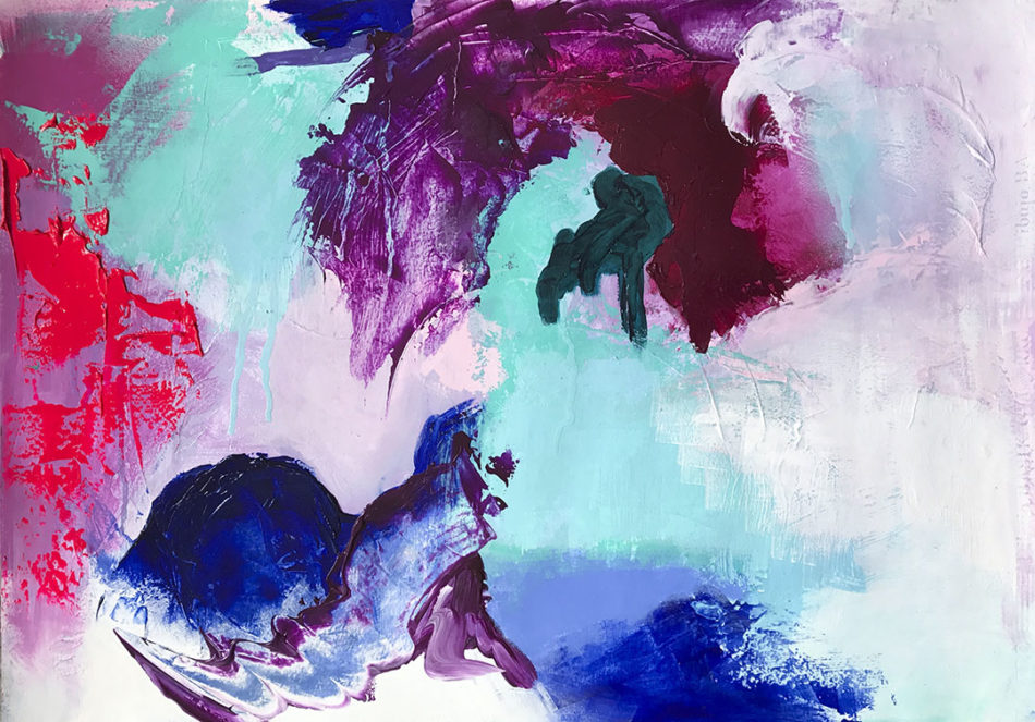 Waterfalls of joy, joyful abstract painting by Wiktoria Florek