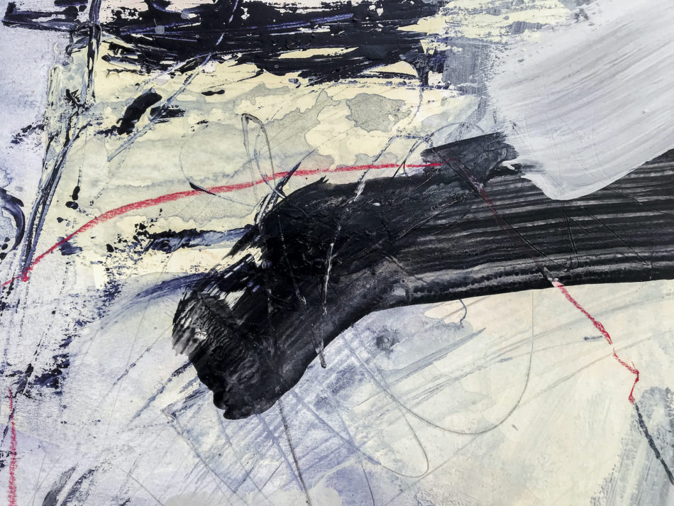 Blue and yellow abstract painting