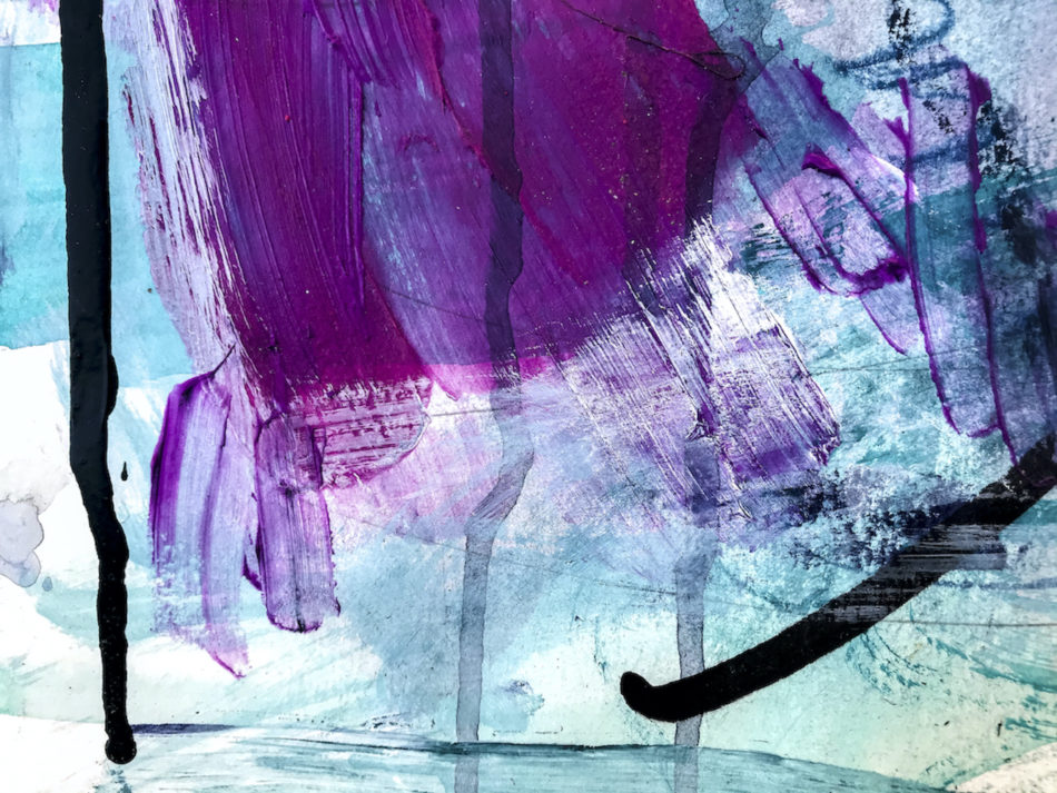 Blue and Green - Excitement abstract painting detail