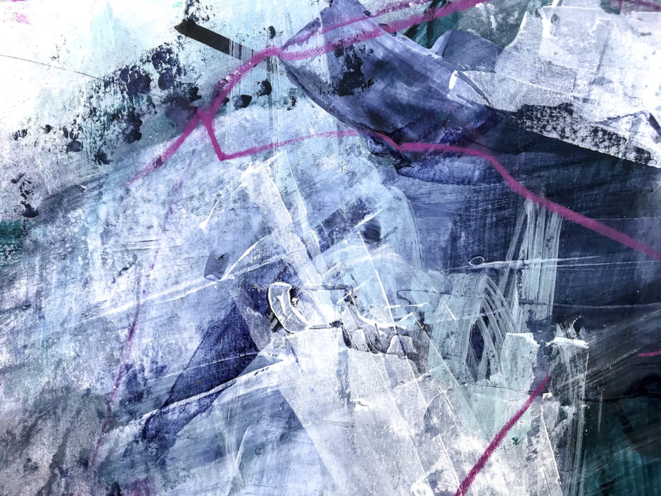 Blue and Green - Excitement abstract painting detail