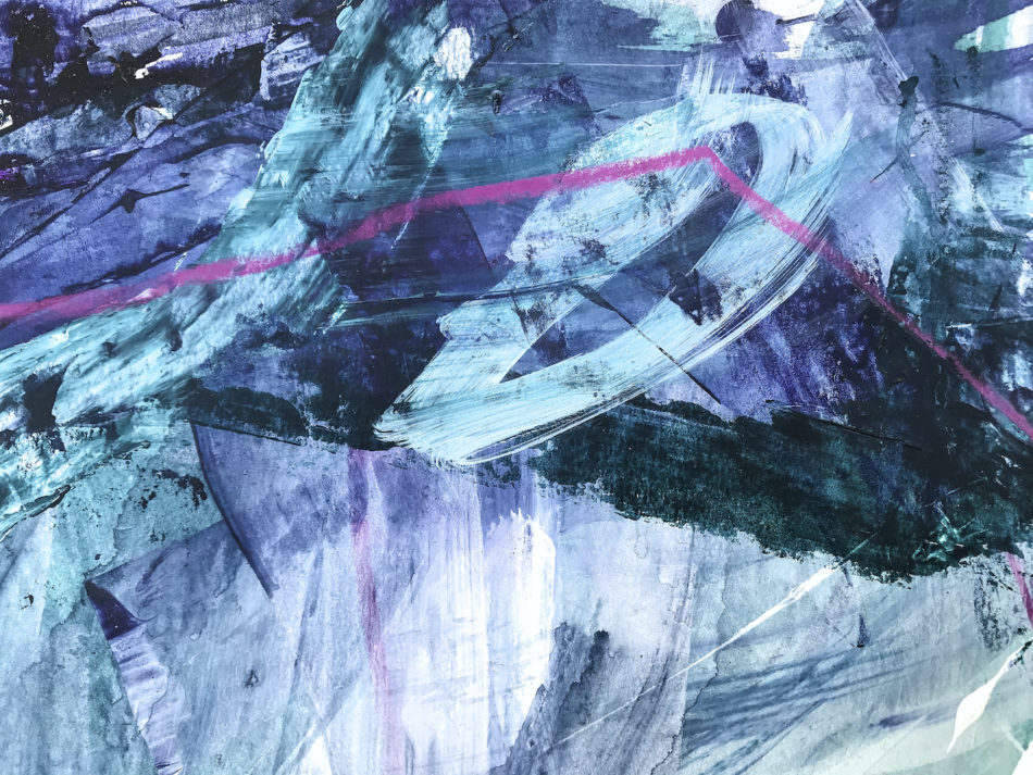 Blue and Green - Magic abstract painting detail