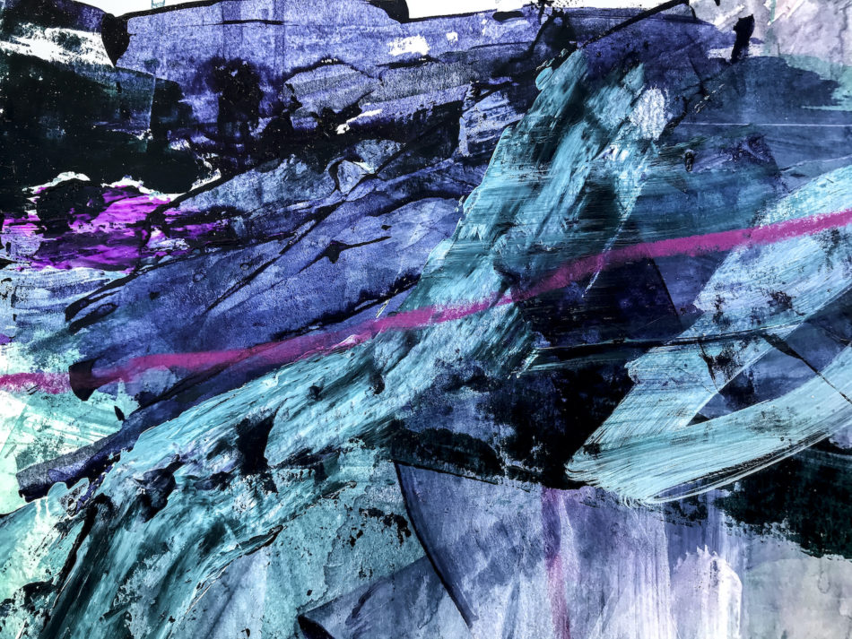 Blue and Green - Magic abstract painting detail
