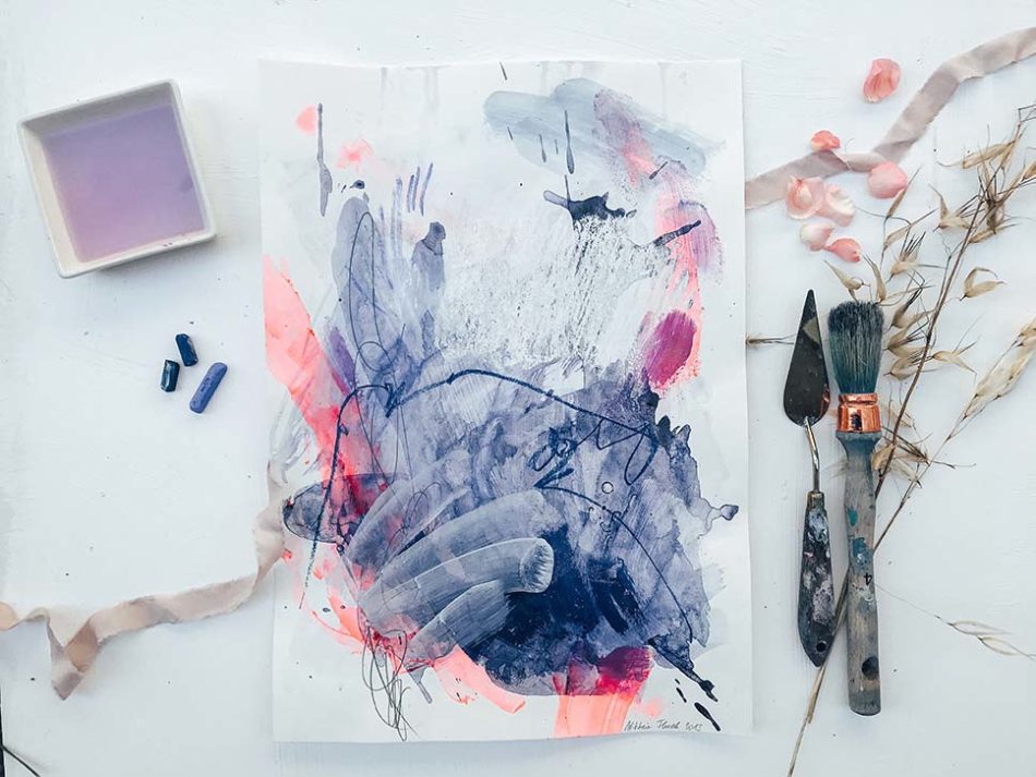 Blue and Pink - Love no2 abstract painting